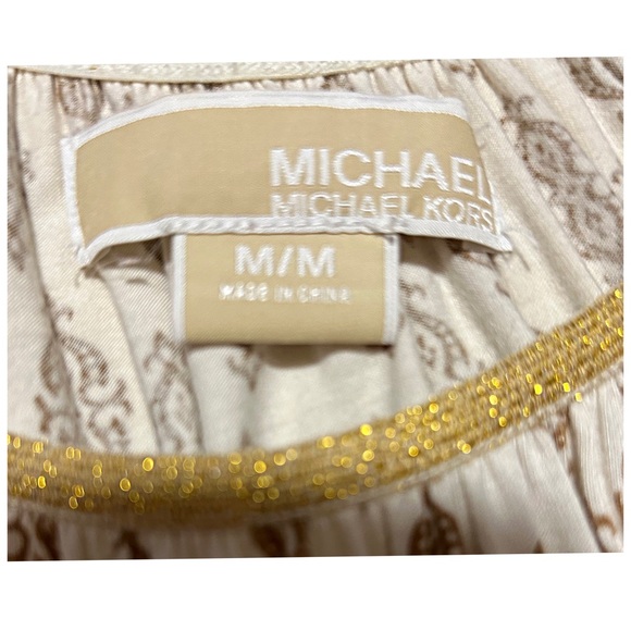 Michael Kors, Round Neckline, Long Sleeve Patterned Blouse/ Shirt - Picture 4 of 5